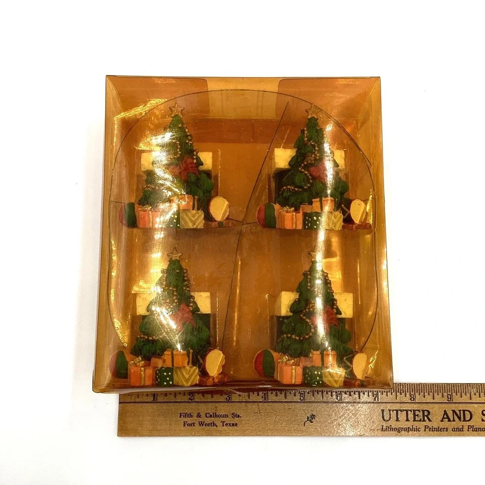 Dillards Set‎ of 4 Christmas Tree Candle Holders Tabletop Decor New